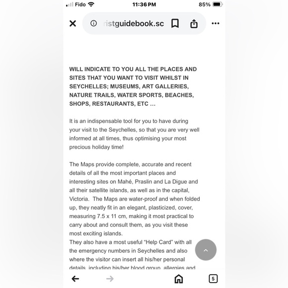 Seychelles Tourist souvenir antique style pocket map booklet - Picture 11 of 12